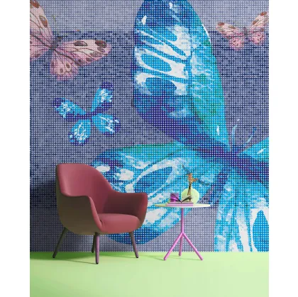 Carta da parati Poetic Bytterfly con farfalle colorate di Instabilelab