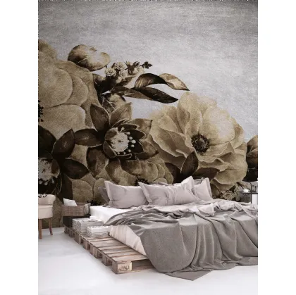 Carta da parati con grandi fiori impattanti Romance di Instabilelab