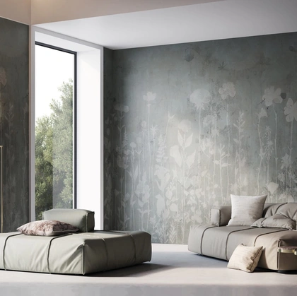 Carta da parati a fiori in stile grunge Tear di Instabilelab