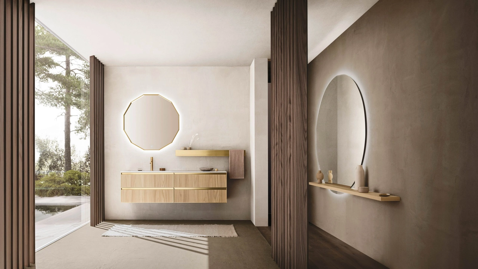 Mobile da Bagno sospeso Absolute 48 in Olmo Chiaro di Arbi