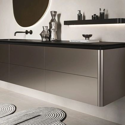 Mobile da Bagno sospeso Almond 09 in laccato Ghisa Metal di Arbi