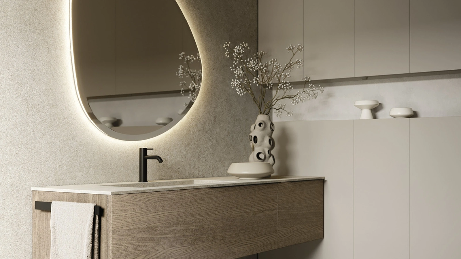 Mobile da Bagno sospeso Sky Liscio 35 di Arbi