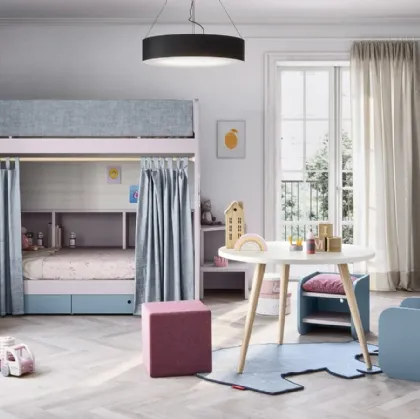 Cameretta con letti a castello Kids space 14 in melaminico di Nidi