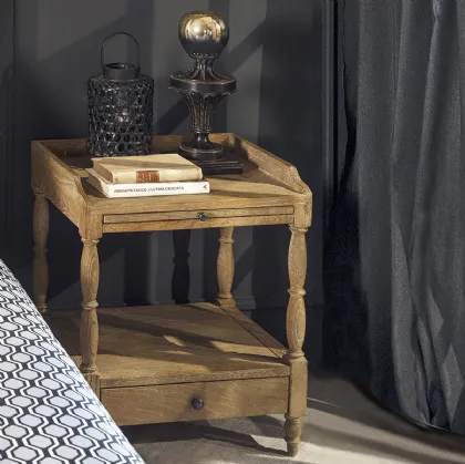 Comodino Joroy realizzato in legno massello di Rovere naturale spazzolato di Dialma Brown