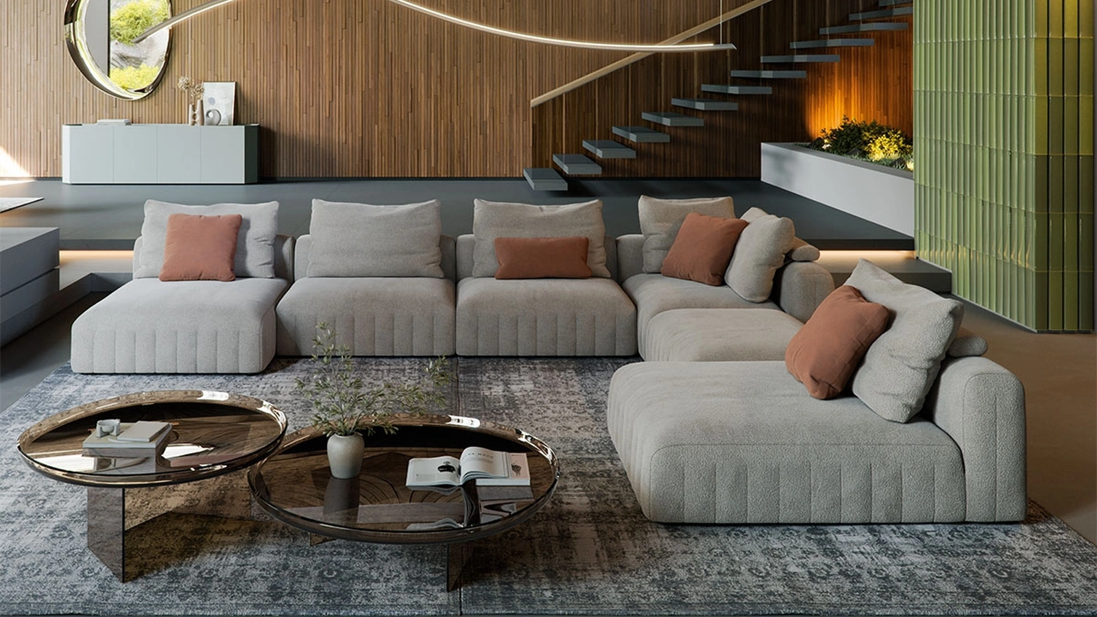 Divano con penisola Gibson di Cattelan Italia