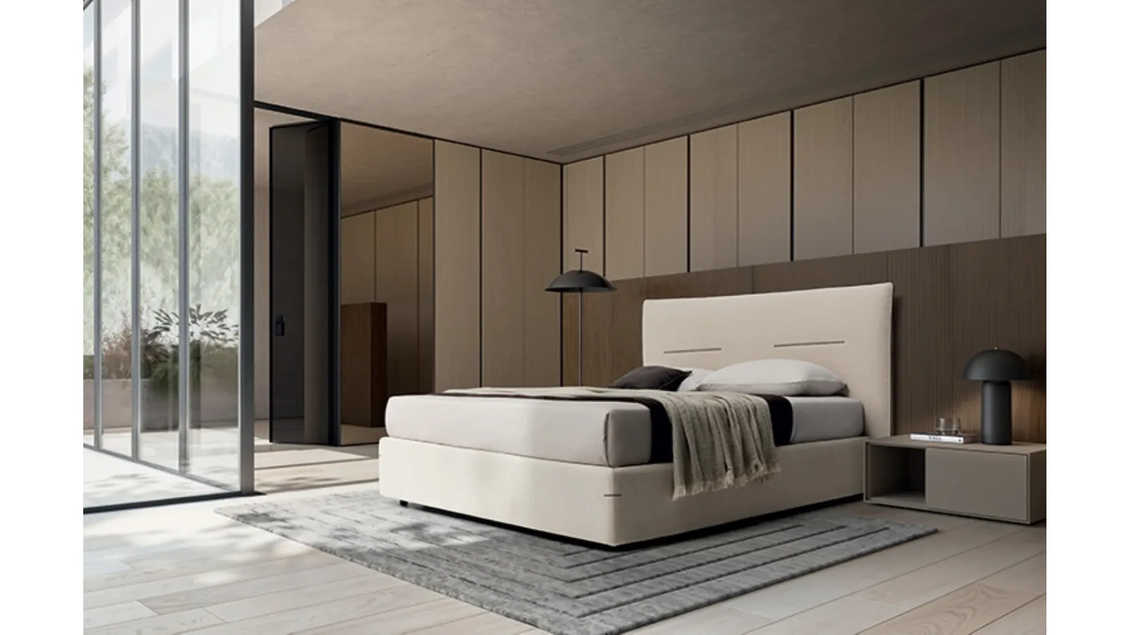 Letto Horizon in tessuto imbottito di Ennerev