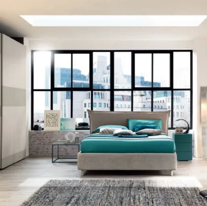 Letto matrimoniale in tessuto con testiera NC105 Moretti Compact