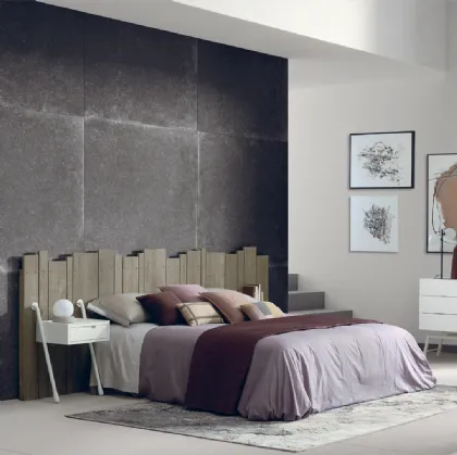 Letto con testiera  in legno massello di Conifera Skyline di Dialma Brown