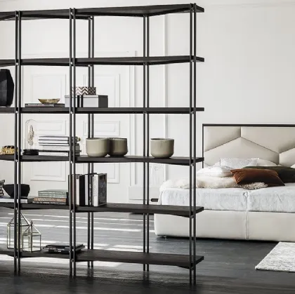 Libreria divisoria in metallo con ripiani in legno Hudson di Cattelan Italia