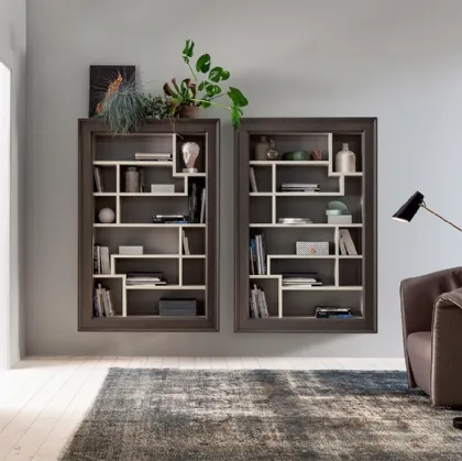 Libreria sospesa Lexington in Rovere massello laccato di Devina Nais