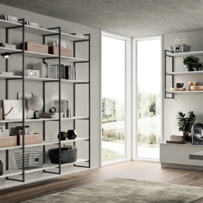 Libreria Living Sax sistema Metro di Scavolini