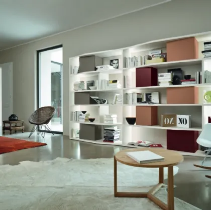 Libreria Modo M6C87 in laccato opaco di Sangiacomo