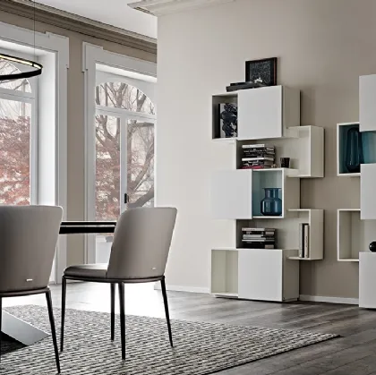 Libreria a muro Piquant in MDF bianco di Cattelan Italia