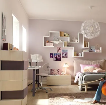 Libreria sospesa in laccato bianco YC306 Moretti Compact