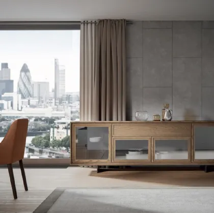Madia Zenith Zen 01 in legno e vetro di Mobilgam