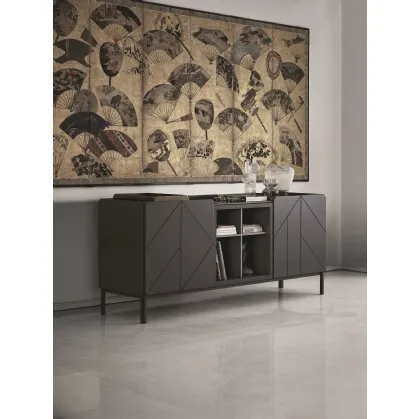 Madia Pica in Legno Laccato Decorato Moka di Bontempi