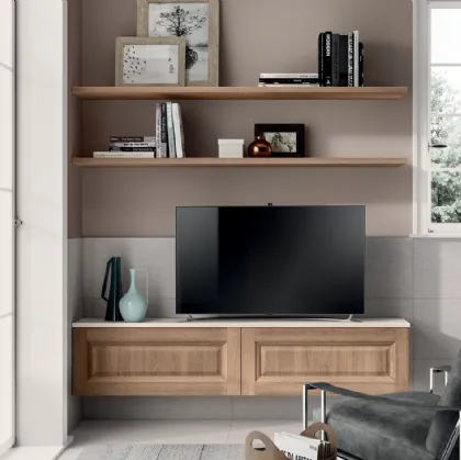 Parete Attrezzata Living Easy in Rovere Atzeco di Scavolini