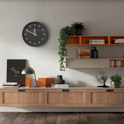 Parete Attrezzata Living Sax in Rovere Land di Scavolini