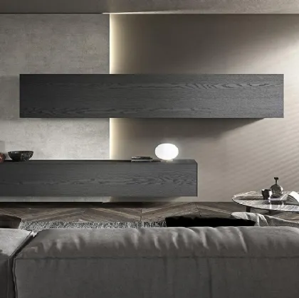 Parete Attrezzata Blade 04 in Rovere Fumo di Modulnova