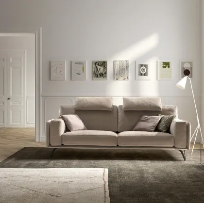 Divano lineare moderno in tessuto Living Bright di Samoa