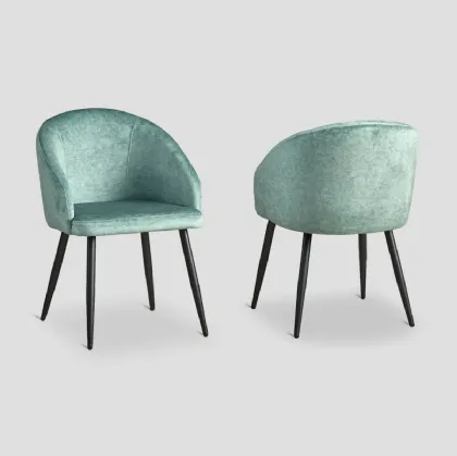 Sedia Ariel in tessuto con struttura in metallo laccato color Grafite di Dialma Brown