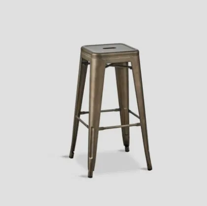 Sgabello Adelmo in metallo color Light Bronze di Dialma Brown
