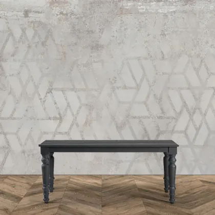 Tavolo rettangolare realizzato in legno stratificato e legno massello di Conifera Perpignan finitura Dark Titanium di Dialma Brown