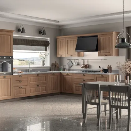 Cucina Classica angolare Family in decorativo Rovere Azteco di Scavolini