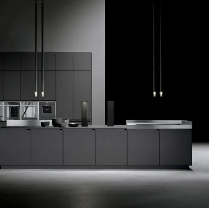 Cucina Design lineare in Fenix piombo AkB 08 01 di Arrital
