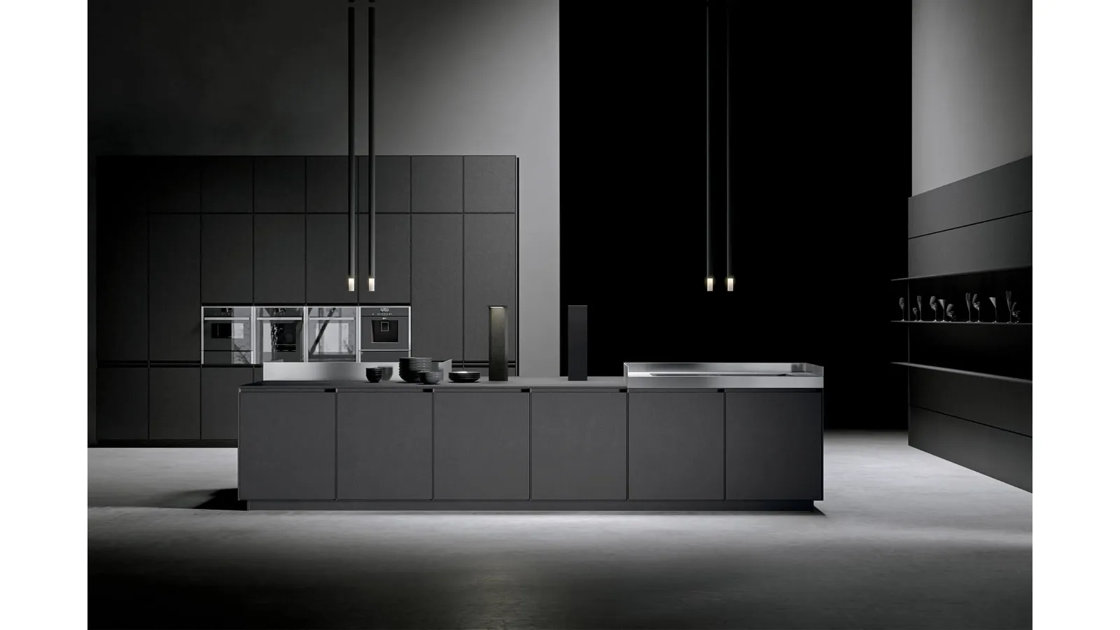 Cucina Design AkB 08 01 in Fenix Piombo di Arrital