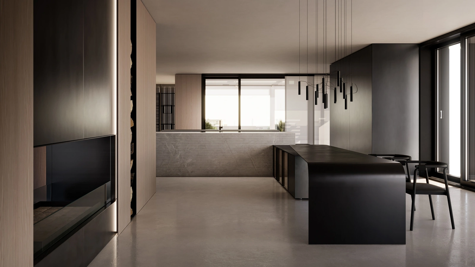 Cucina Design con penisola Skill Gres di Modulnova