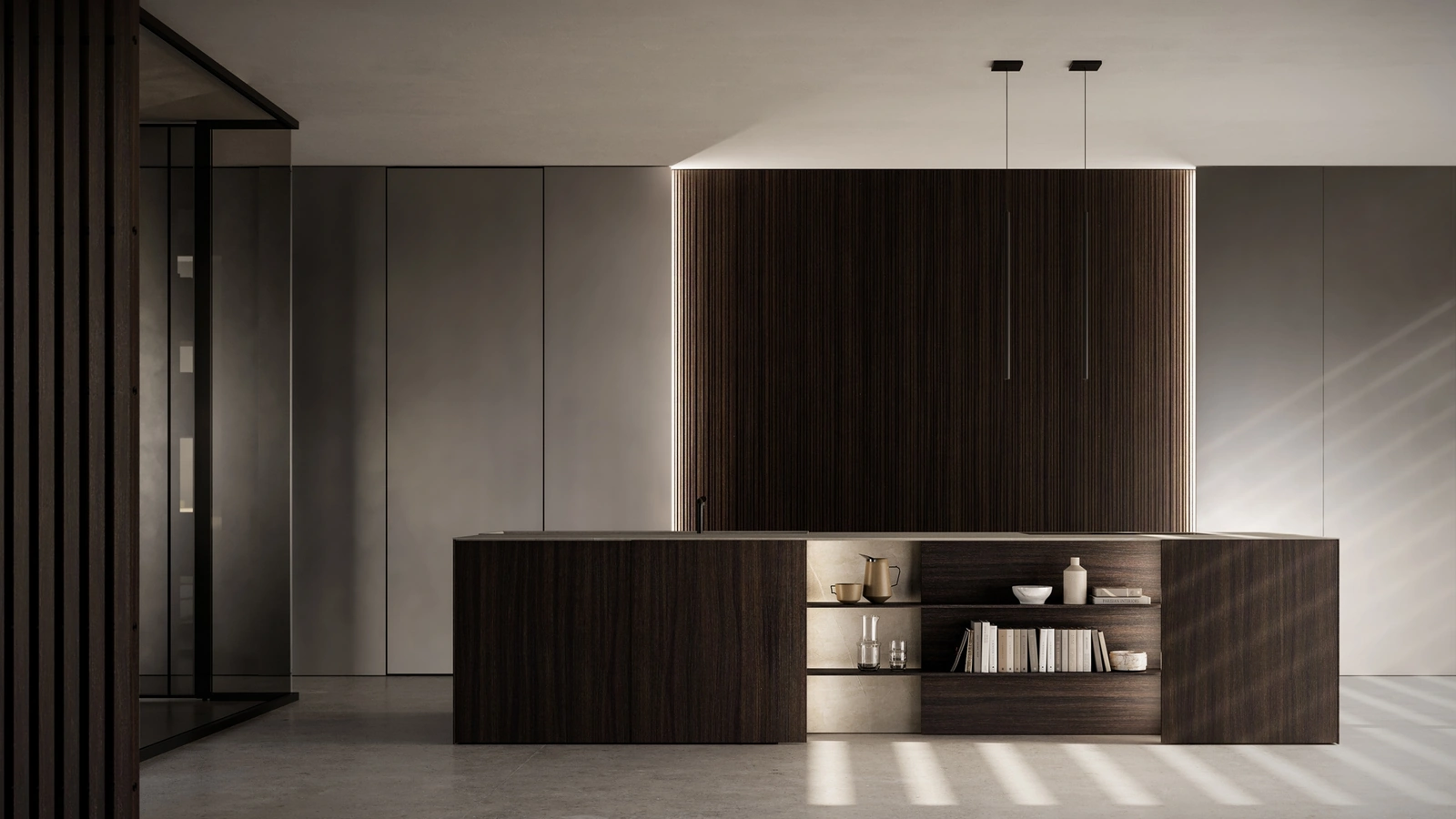 Cucina Design con isola Skill Legno di Modulnova