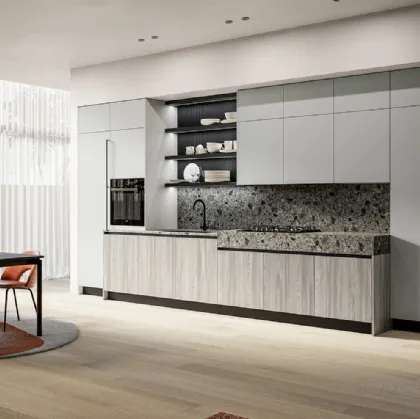 Cucina Moderna lineare Cloe 03 in laminato e laccato di Arredo3