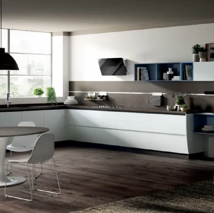 Cucina Moderna Flux Swing laccato opaco Ghiaccio di Scavolini