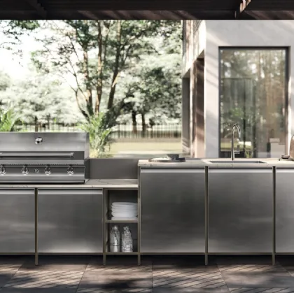 Cucina Moderna Formalia Outdoor 02 in acciaio di Scavolini