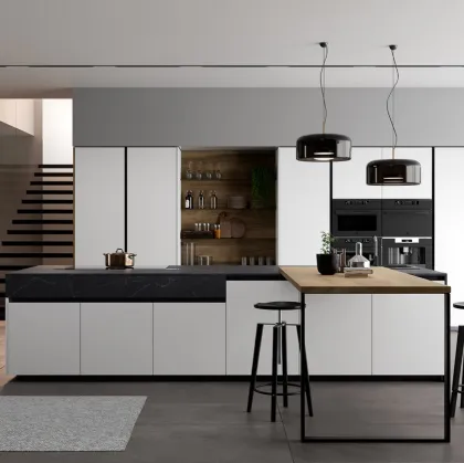 Cucina Moderna con penisola Glass 2 0 di Arredo3