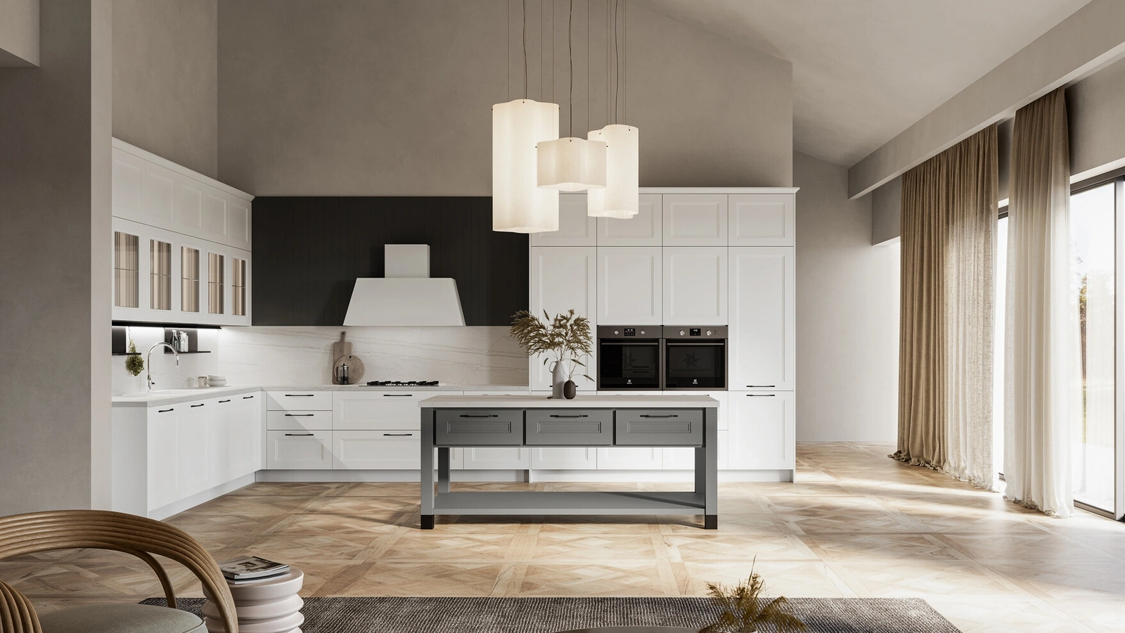 Cucina Moderna angolare Meg in polimerico di Arredo3