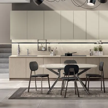 Cucina Moderna Motus in Rovere Gessato e Grigio Gabbiano di Scavolini