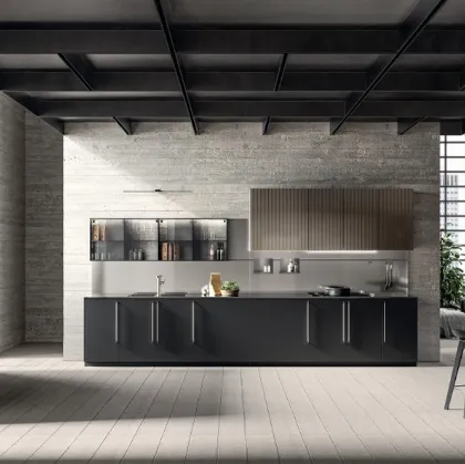 Cucina Moderna Musa in Fenix Nero Ingo e laccato lucido effetto perlato di Scavolini