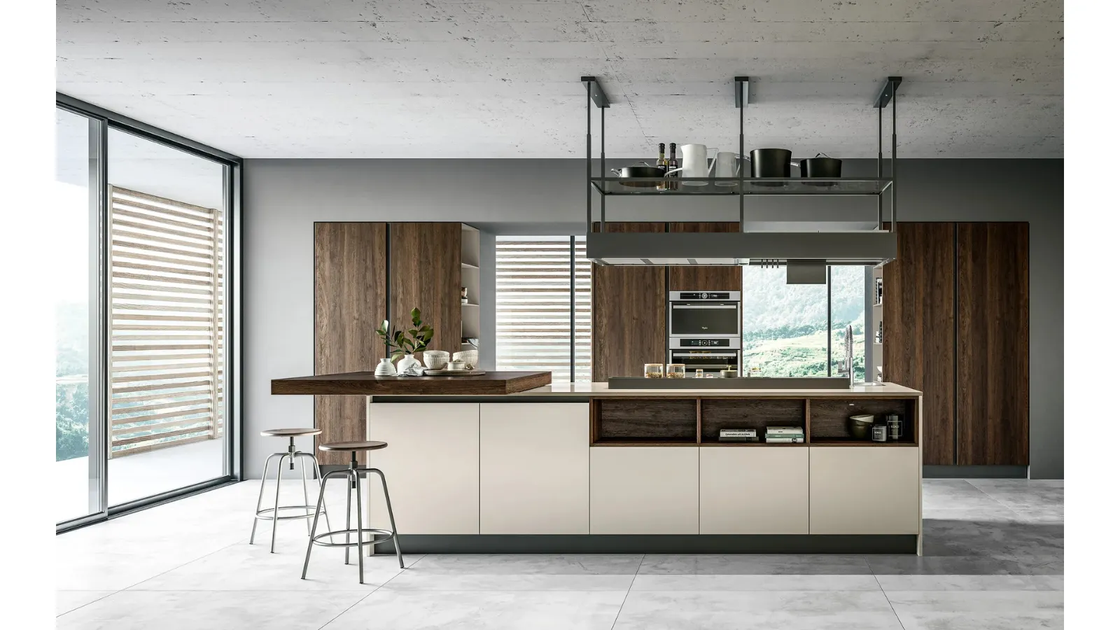 Cucina Moderna con isola Round 01 di Arredo3