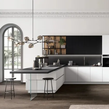 Cucina Moderna Time 07 con penisola di Arredo3