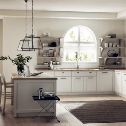 Cucina Shabby Chic Favilla in Laccato opaco Bianco Prestige di Scavolini