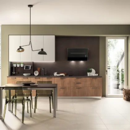 Cucina su misura Sax 07 in Rovere Land e decorativo Nebbia di Scavolini