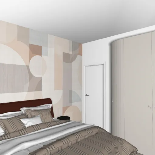 La zona notte: l'eleganza delle curve e delle geometrie rilassanti