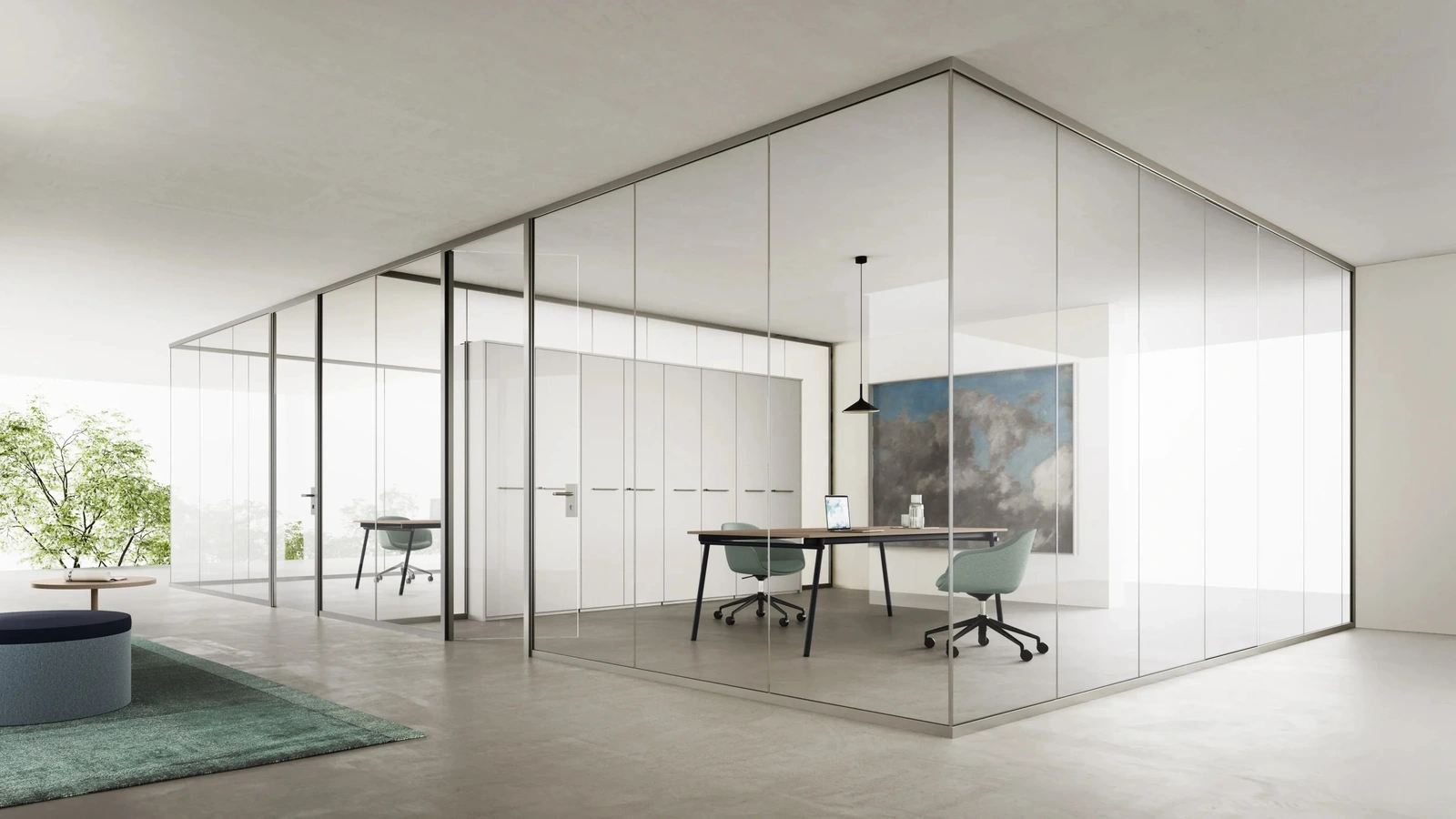 Parete Divisora Single Glass DV602 di DVO